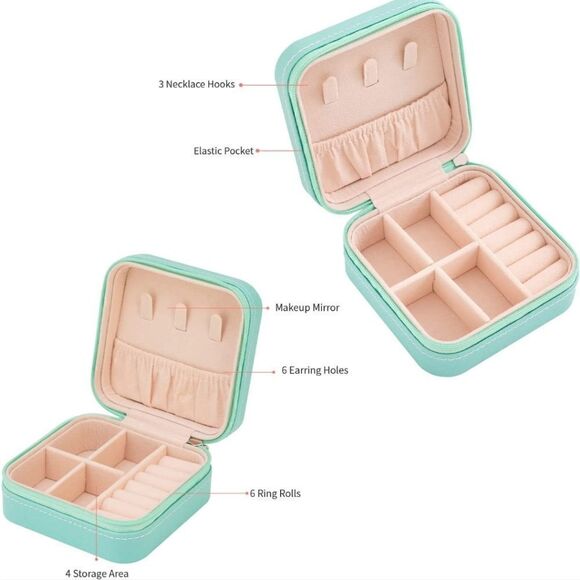 Travel jewelry Organizer Travel jewelry case Travel Jewelry box - Picture 4 of 7